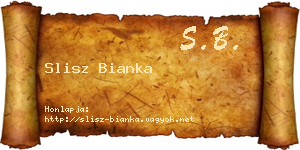 Slisz Bianka névjegykártya