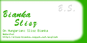 bianka slisz business card